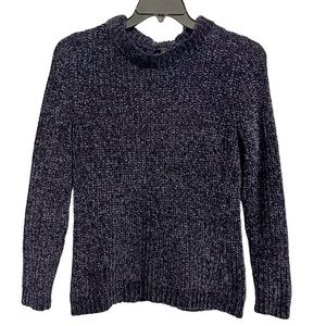 Talbots Women's Chunky Knit Navy Blue Long Sleeve Crew Neck Sweater Size…